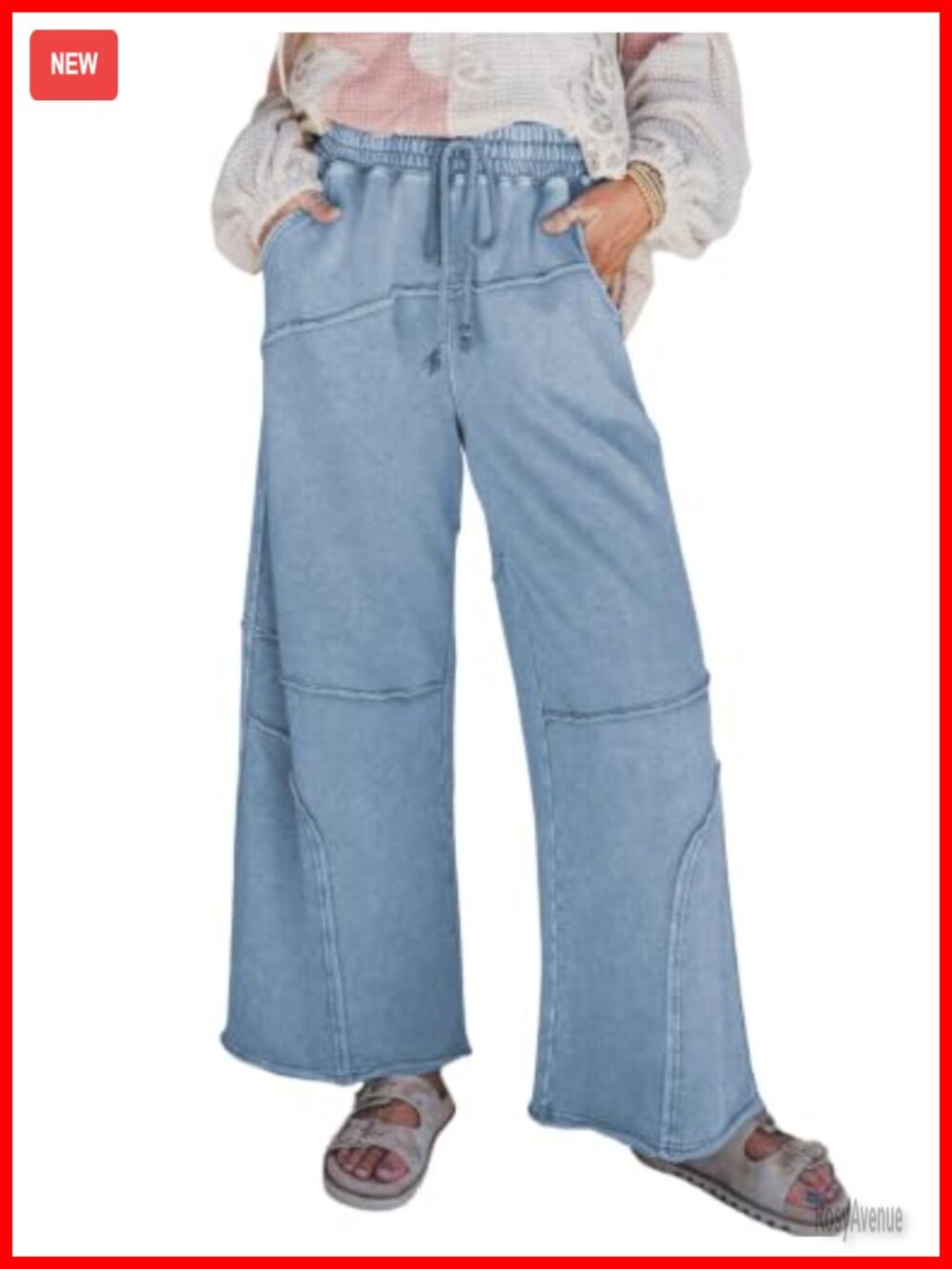 Wide Leg Sweatpants High Waist Palazzo Pants with Pockets Pull On